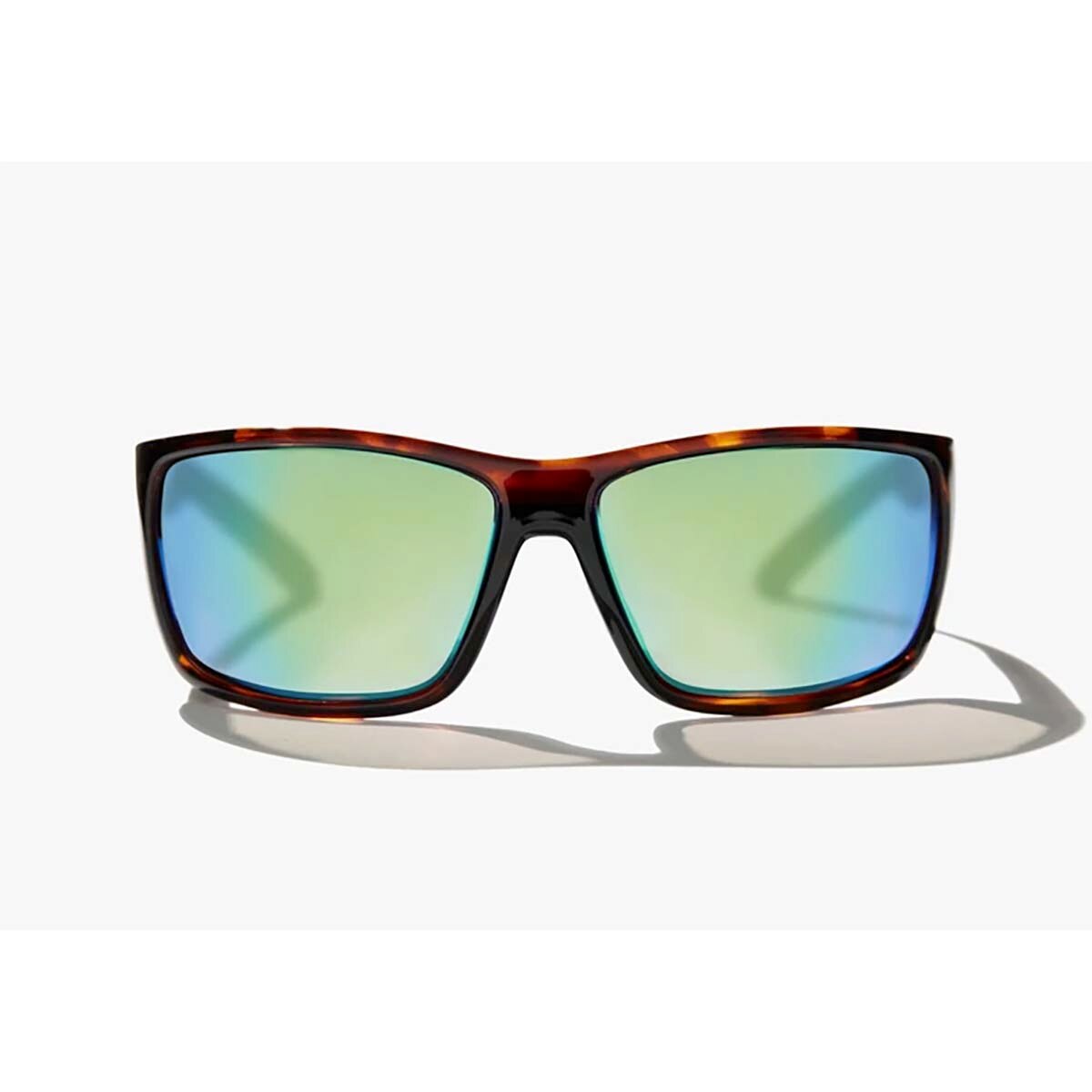 Bajio Bales Beach Sunglasses Polarized in Dark Tortoise Gloss with Green Glass